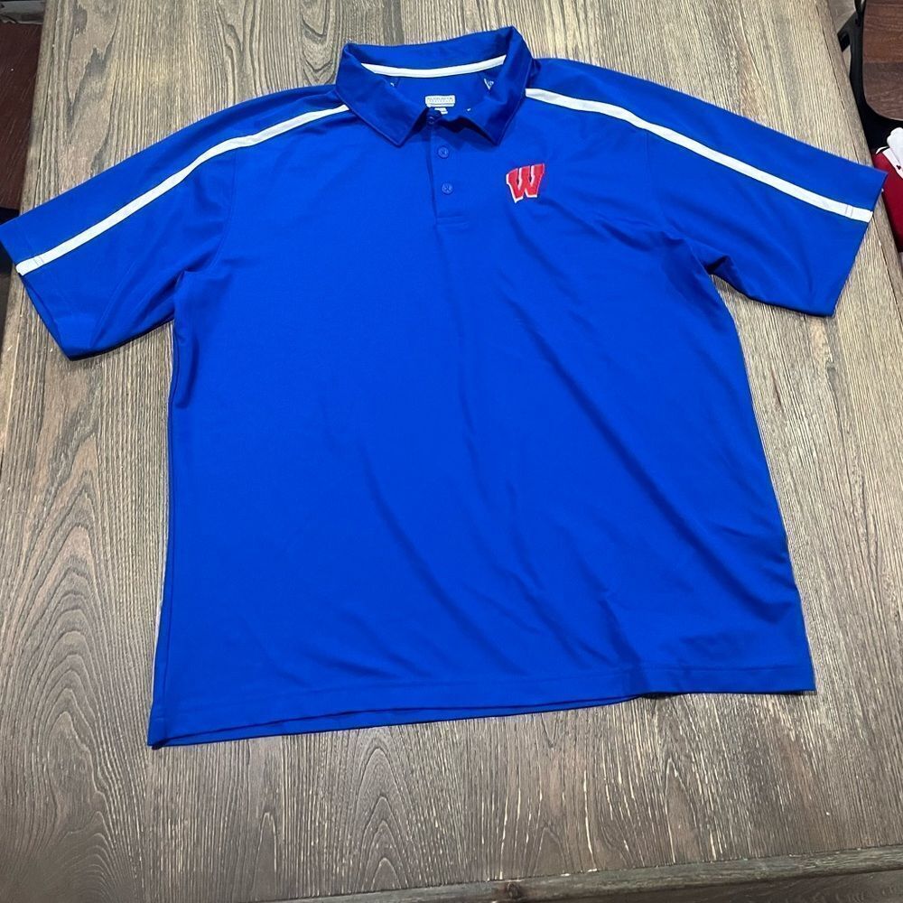 Augusta Mens Sportswear Polo Shirt Short Sleeve Embroidered Logo Blue Size XL